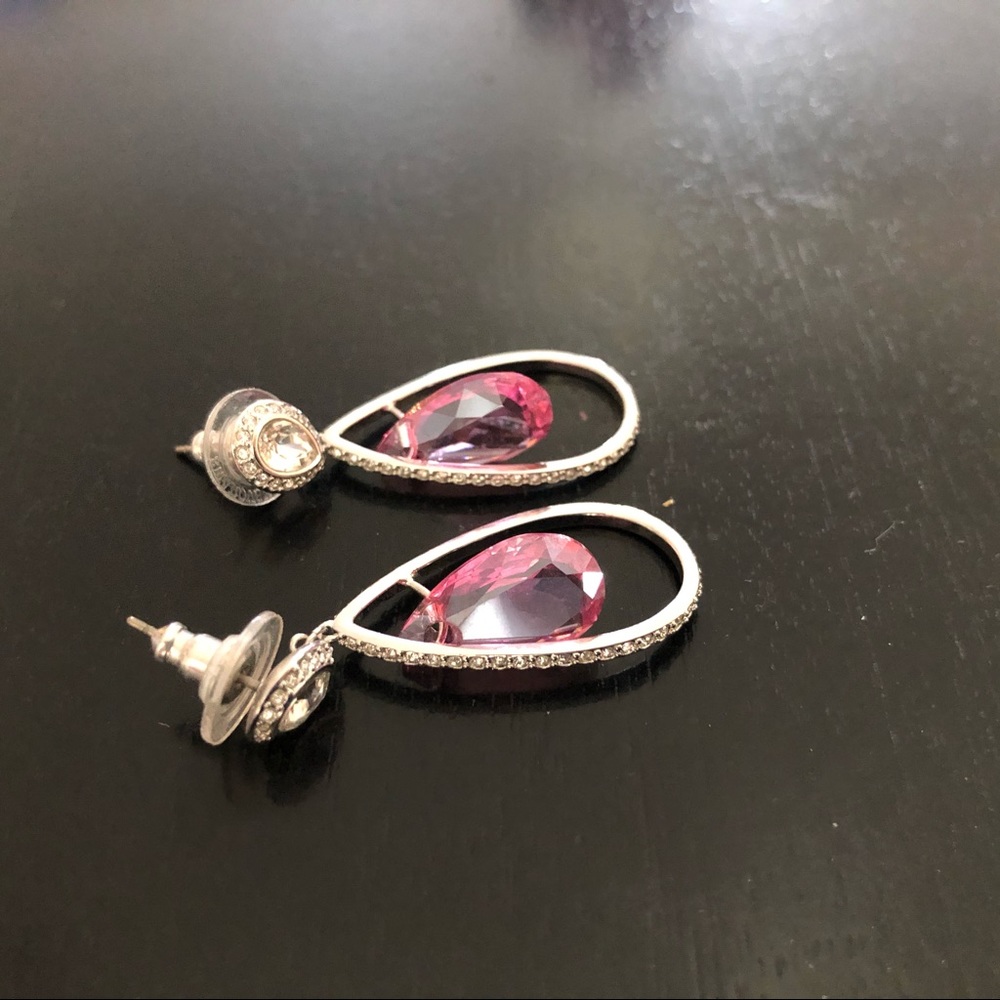 Swarovski pink drop earrings